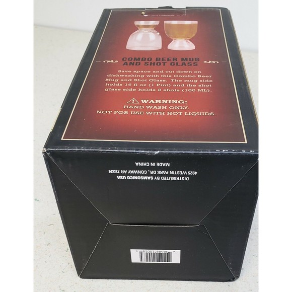 CHILL BEER MUGS & Shot glass Durable 16 fl.oz & 2 Shots  FREEZABLE Mug - Picture 4 of 8